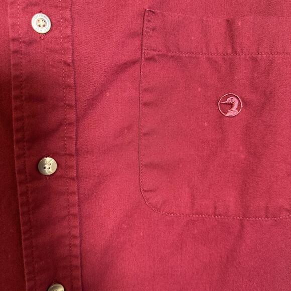 Duck Head Men’s Burgundy Red Button Down Long Sleeve Shirt Size Medium - Picture 4 of 10